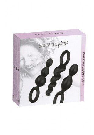 Coffret de 3 plugs noir unisexe de chez SATIFYER ( PL41 )