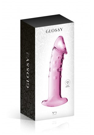 Gode ou Plug pèrlé et gland en Verre  18cm de chez GLOSSY TOYS ( PL24 )