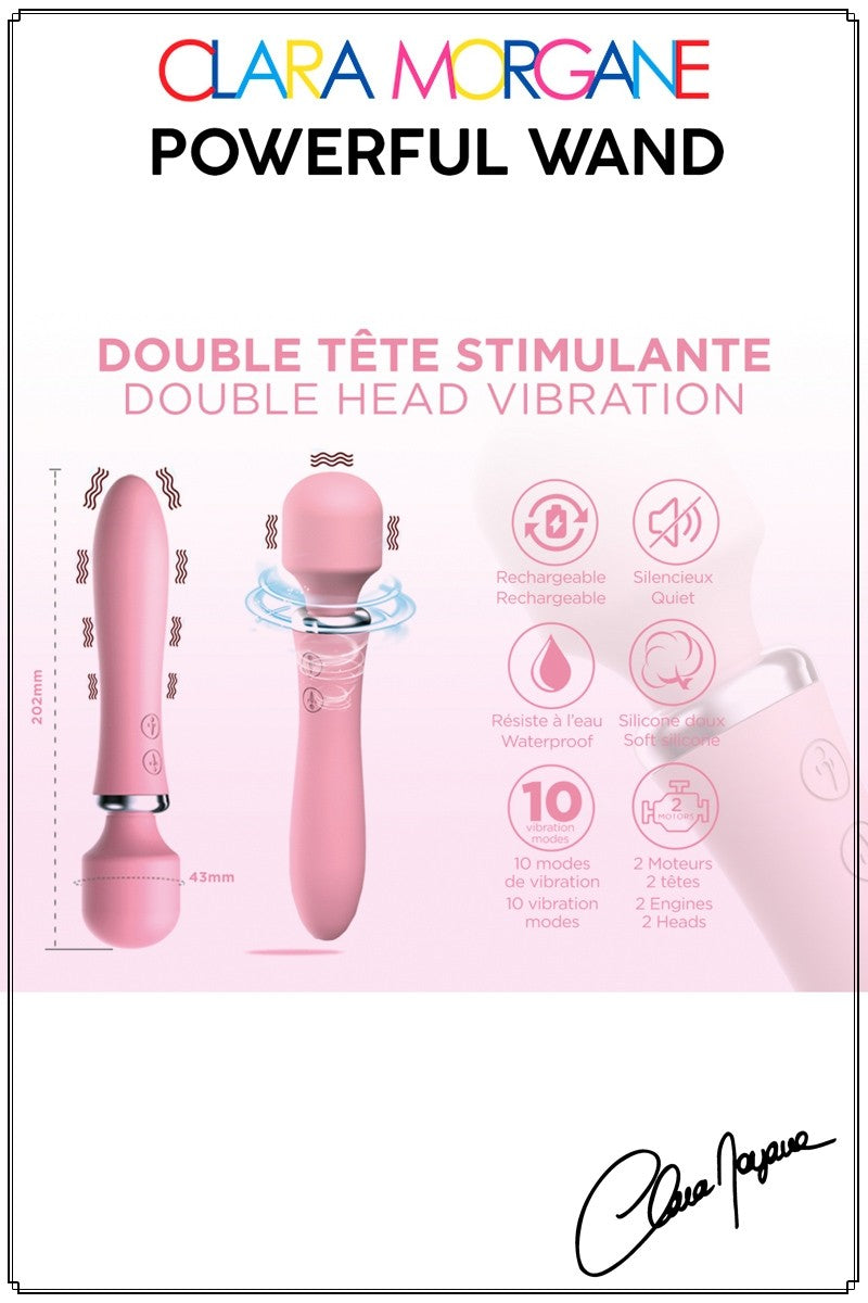 Powerful Wand Vibro Rose USB de chez CLARA MORGANE SEXTOYS